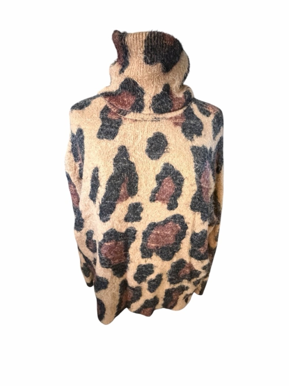 Show Me your Mumu Turtleneck Leopard Print Sweater Sz Small - Picture 7 of 14
